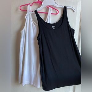 Old Navy girls black & white tank tops